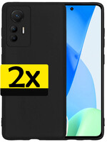LUQ LUQ Xiaomi 12 Lite Hoesje Siliconen - Zwart - 2 PACK