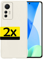 LUQ LUQ Xiaomi 12 Lite Hoesje Siliconen - Wit - 2 PACK