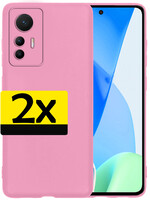 LUQ LUQ Xiaomi 12 Lite Hoesje Siliconen - Lichtroze - 2 PACK