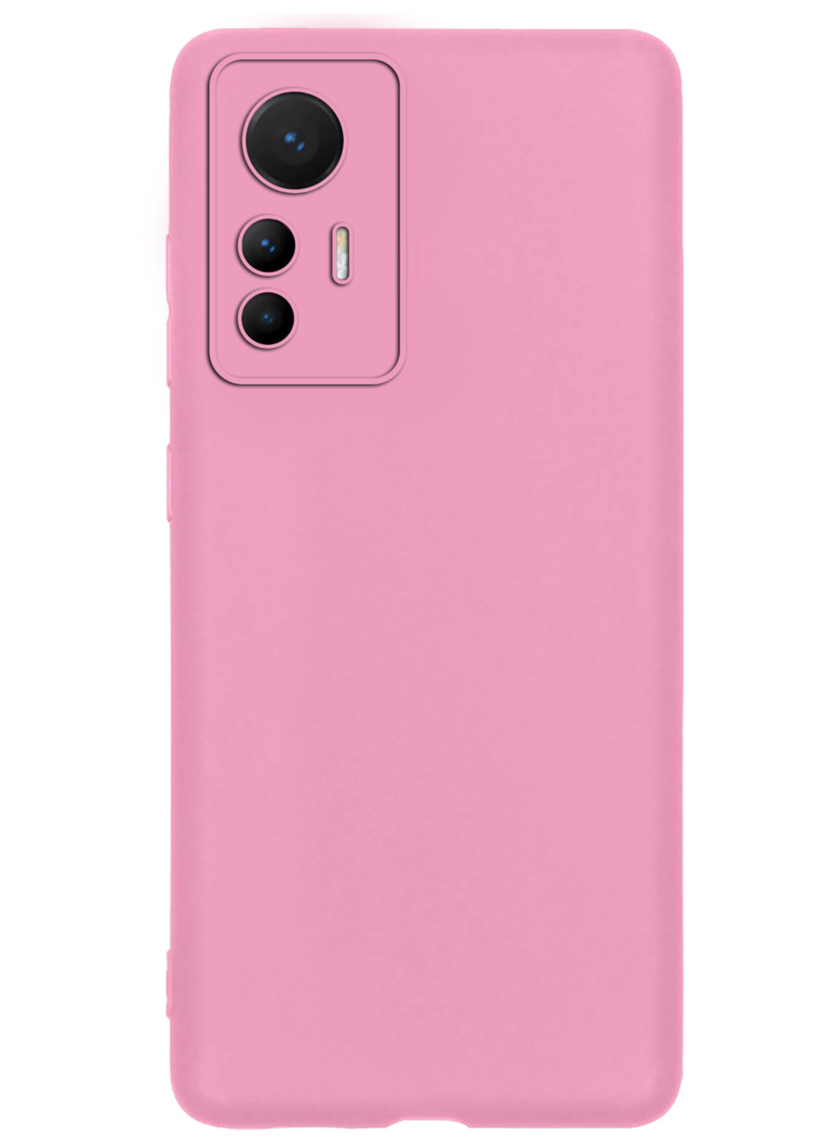 LUQ Hoesje Geschikt voor Xiaomi 12 Lite Hoesje Siliconen Case - Hoes Geschikt voor Xiaomi 12 Lite Hoes Siliconen - Lichtroze - 2 Stuks