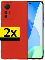 LUQ LUQ Xiaomi 12 Lite Hoesje Siliconen - Rood - 2 PACK