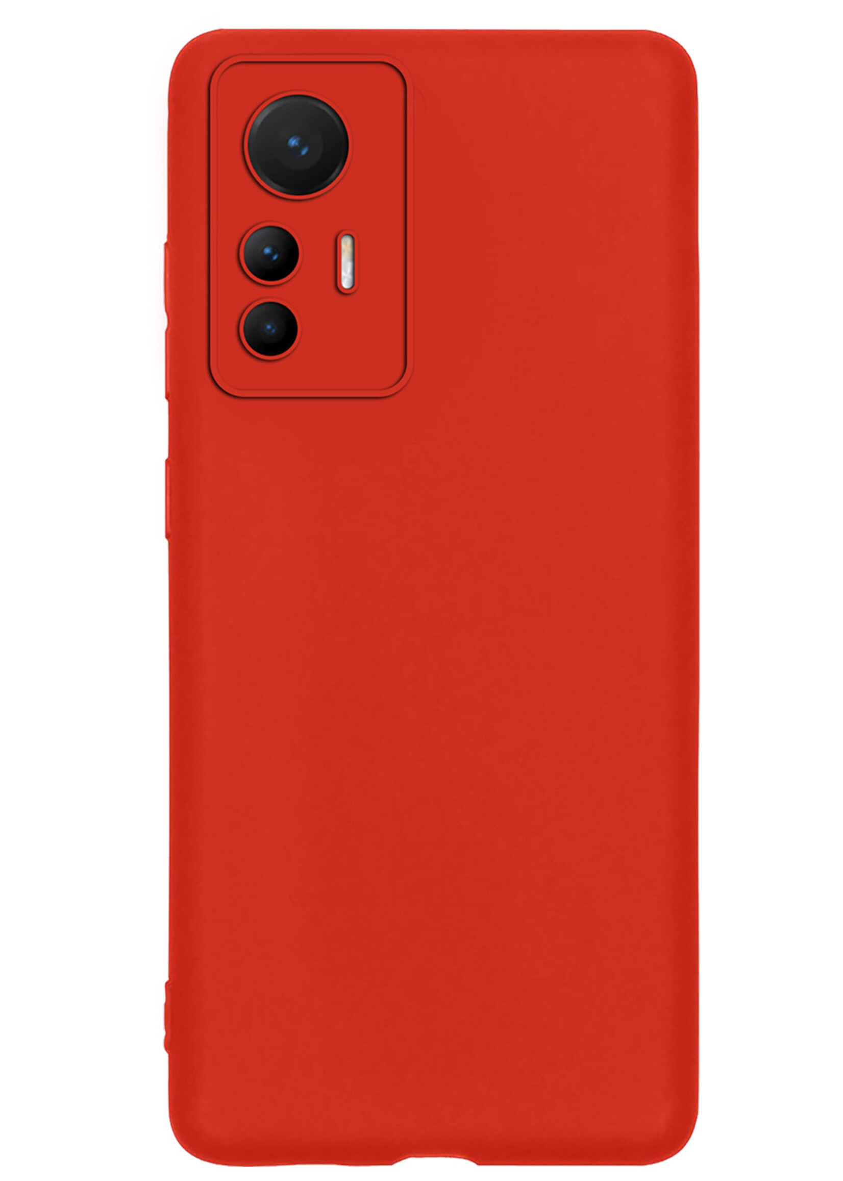 LUQ Hoesje Geschikt voor Xiaomi 12 Lite Hoesje Siliconen Case - Hoes Geschikt voor Xiaomi 12 Lite Hoes Siliconen - Rood - 2 Stuks
