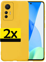 LUQ LUQ Xiaomi 12 Lite Hoesje Siliconen - Geel - 2 PACK