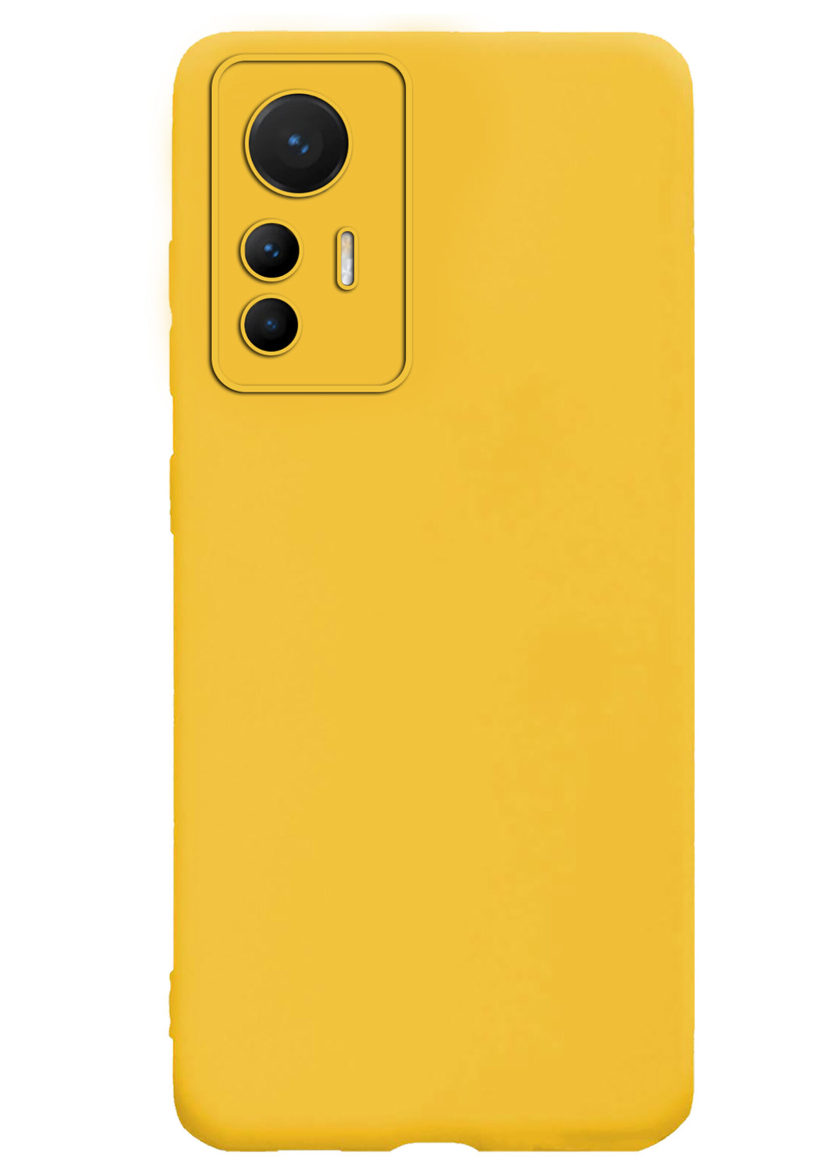 LUQ Hoesje Geschikt voor Xiaomi 12 Lite Hoesje Siliconen Case - Hoes Geschikt voor Xiaomi 12 Lite Hoes Siliconen - Geel - 2 Stuks