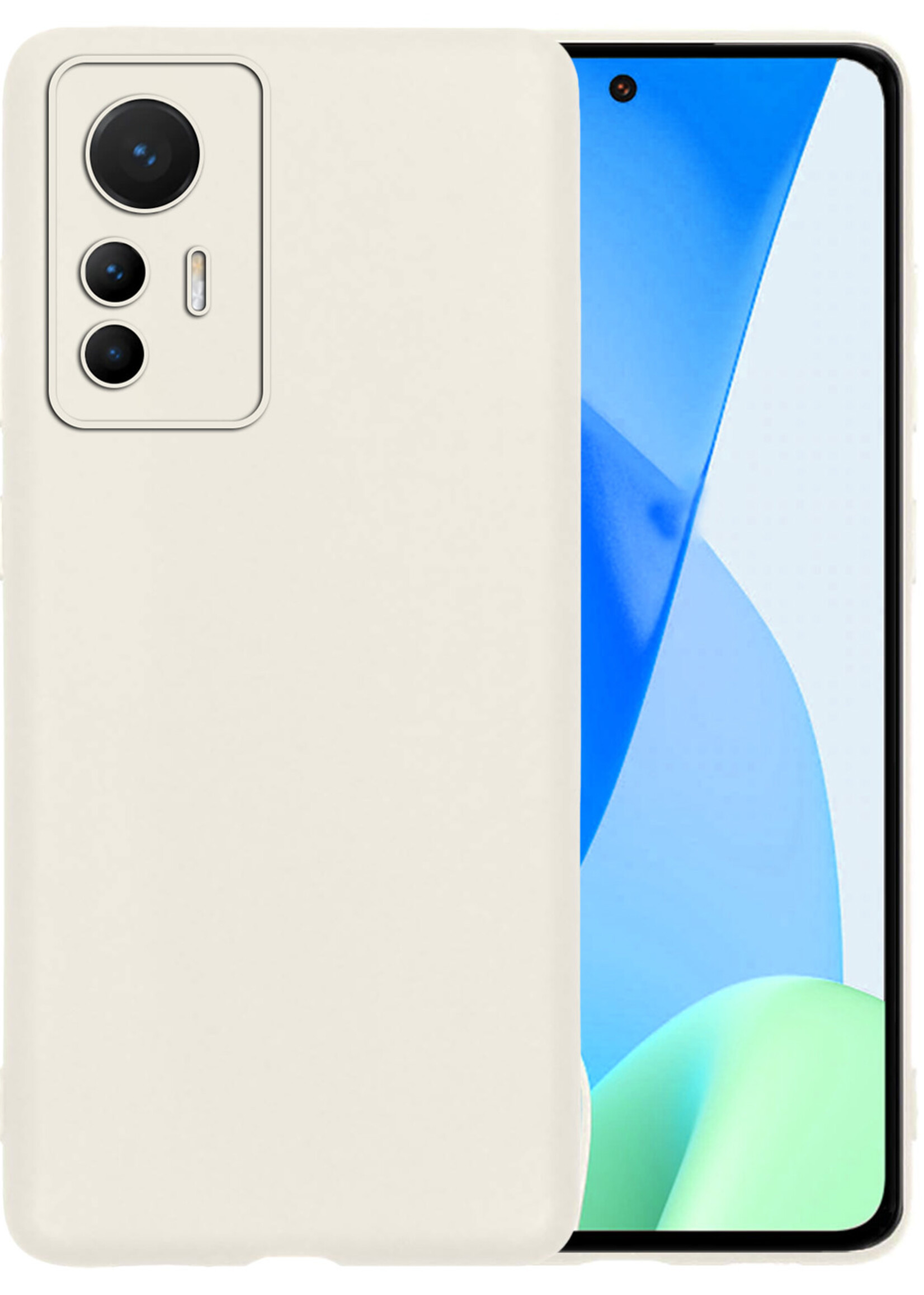 LUQ Hoesje Geschikt voor Xiaomi 12 Lite Hoesje Siliconen Case - Hoes Geschikt voor Xiaomi 12 Lite Hoes Siliconen - Wit