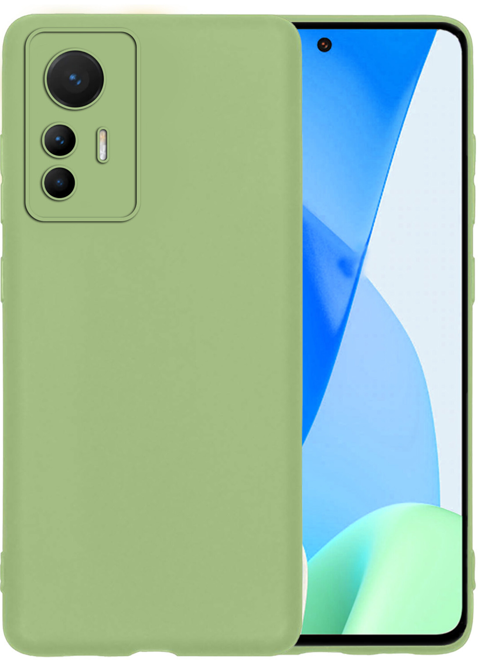 LUQ Hoesje Geschikt voor Xiaomi 12 Lite Hoesje Siliconen Case - Hoes Geschikt voor Xiaomi 12 Lite Hoes Siliconen - Groen