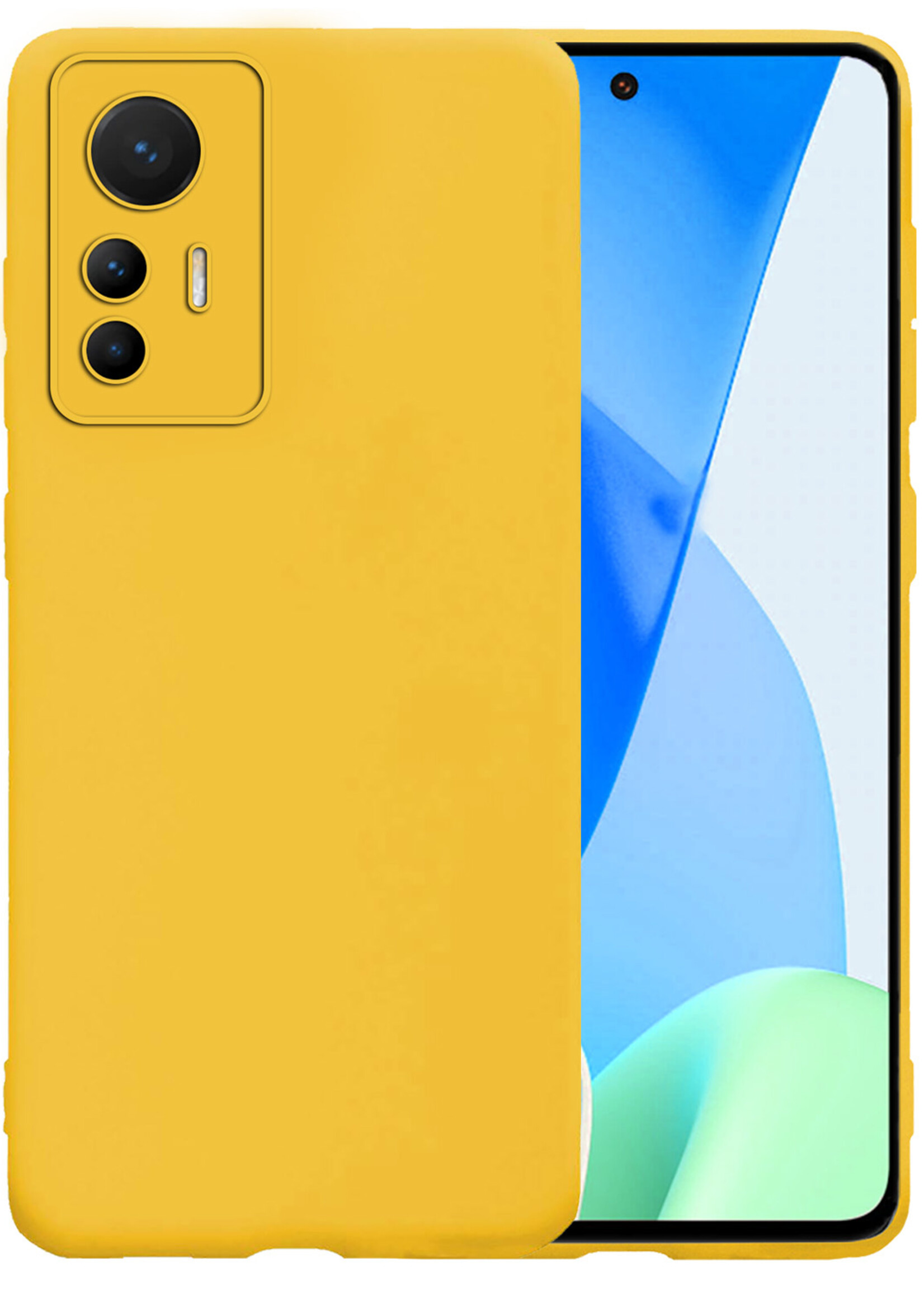LUQ Hoesje Geschikt voor Xiaomi 12 Lite Hoesje Siliconen Case - Hoes Geschikt voor Xiaomi 12 Lite Hoes Siliconen - Geel