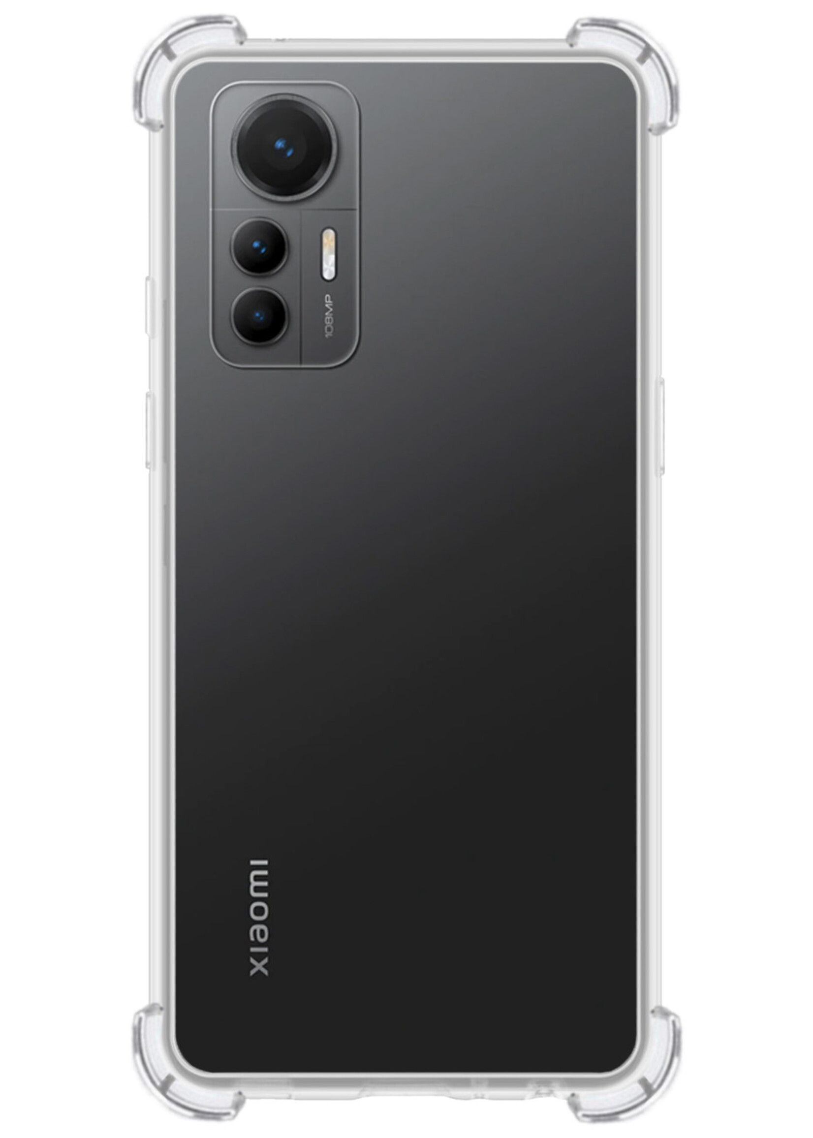 LUQ Hoesje Geschikt voor Xiaomi 12 Lite Hoesje Shockproof Case Siliconen - Hoes Geschikt voor Xiaomi 12 Lite Hoes Cover Siliconen - Transparant - 2 Stuks
