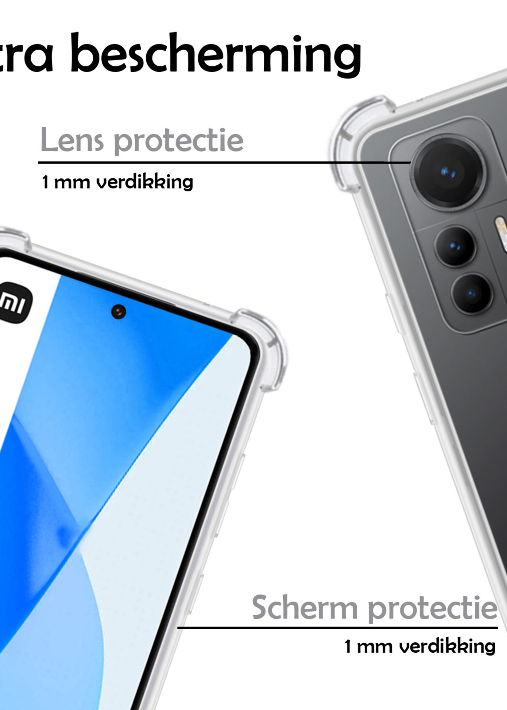 LUQ Hoesje Geschikt voor Xiaomi 12 Lite Hoesje Shockproof Case Siliconen - Hoes Geschikt voor Xiaomi 12 Lite Hoes Cover Siliconen - Transparant