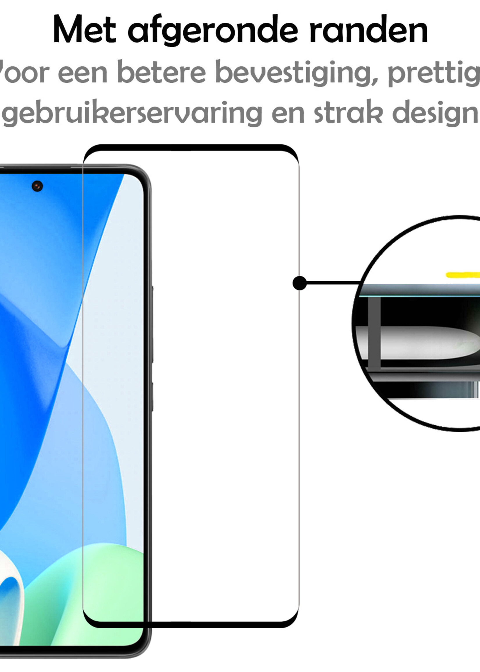 LUQ Screenprotector Geschikt voor Xiaomi 12 Lite Screenprotector Glas Full Cover - Screenprotector Geschikt voor Xiaomi 12 Lite Screenprotector Full Cover - 3 Stuks