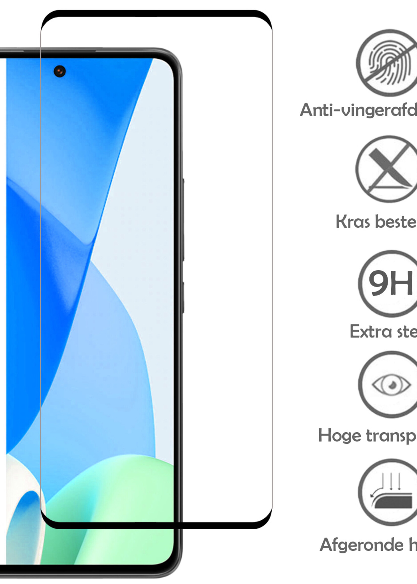 LUQ Screenprotector Geschikt voor Xiaomi 12 Lite Screenprotector Glas Full Cover - Screenprotector Geschikt voor Xiaomi 12 Lite Screenprotector Full Cover