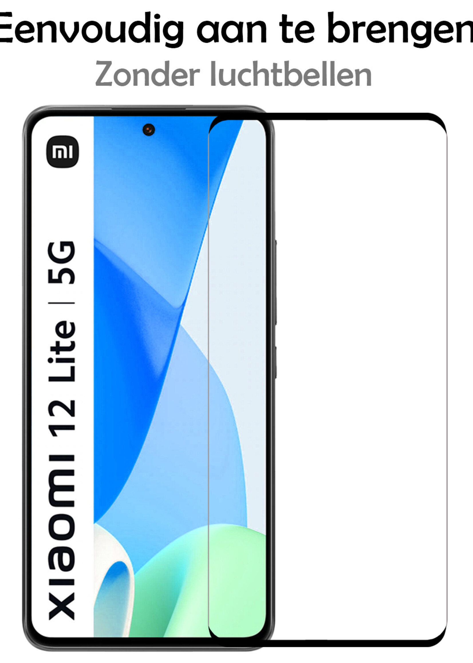 LUQ Screenprotector Geschikt voor Xiaomi 12 Lite Screenprotector Glas Full Cover - Screenprotector Geschikt voor Xiaomi 12 Lite Screenprotector Full Cover