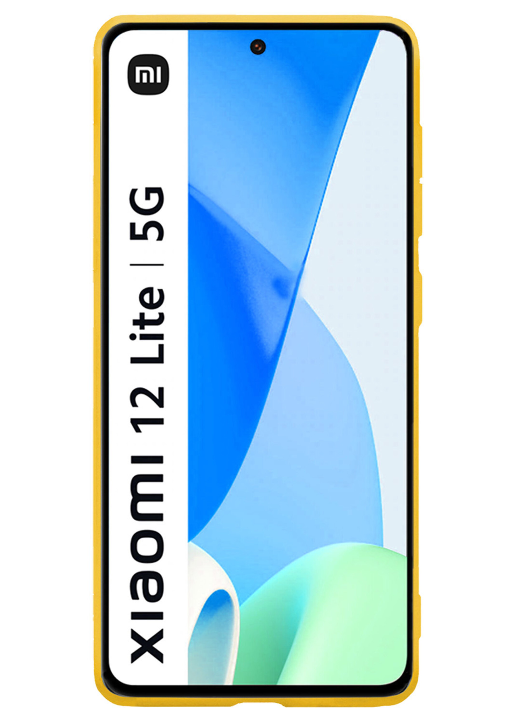 LUQ Hoesje Geschikt voor Xiaomi 12 Lite Hoesje Siliconen Case Met Screenprotector - Hoes Geschikt voor Xiaomi 12 Lite Hoes Siliconen - Geel