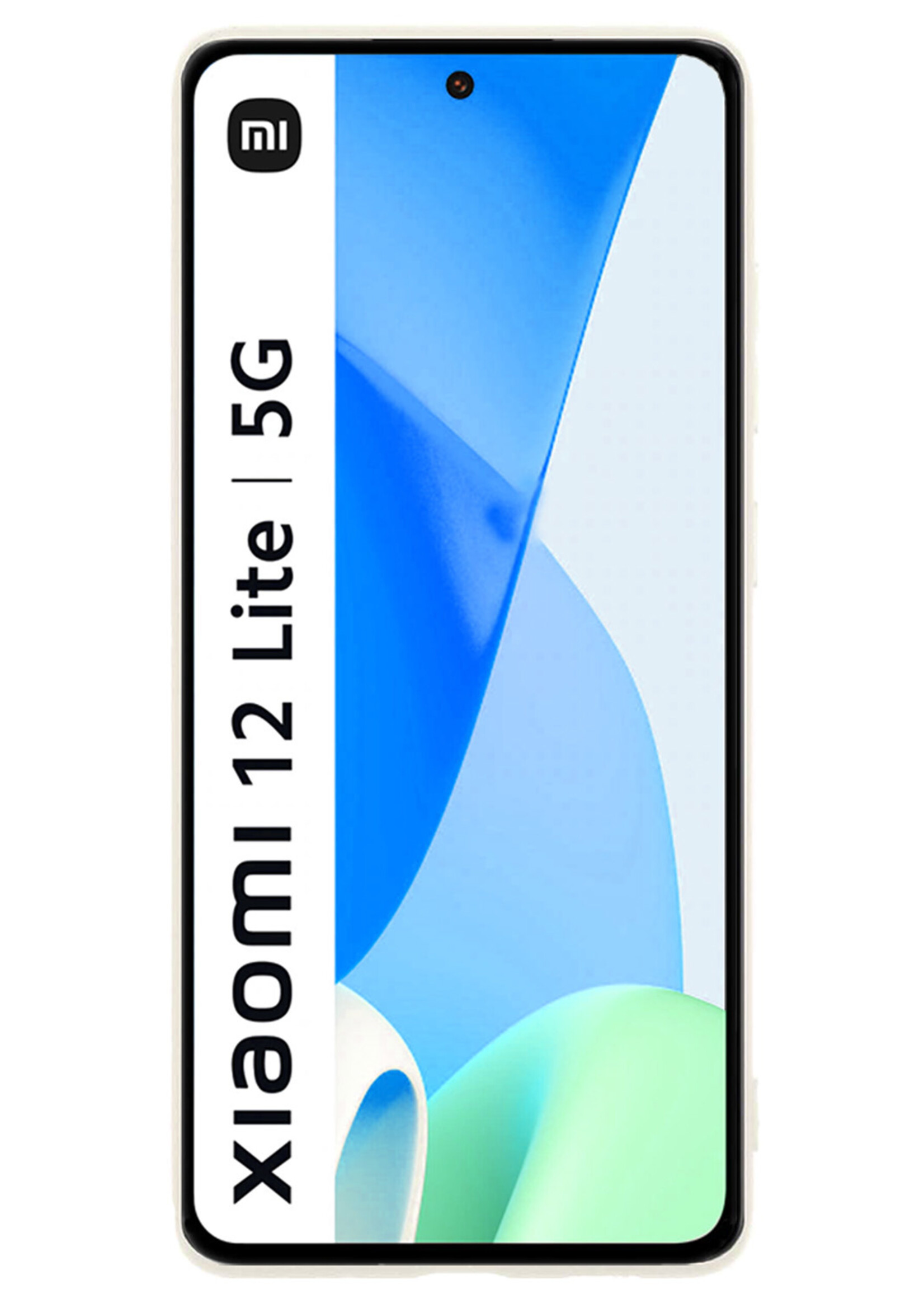 LUQ Hoesje Geschikt voor Xiaomi 12 Lite Hoesje Siliconen Case Met Screenprotector - Hoes Geschikt voor Xiaomi 12 Lite Hoes Siliconen - Wit