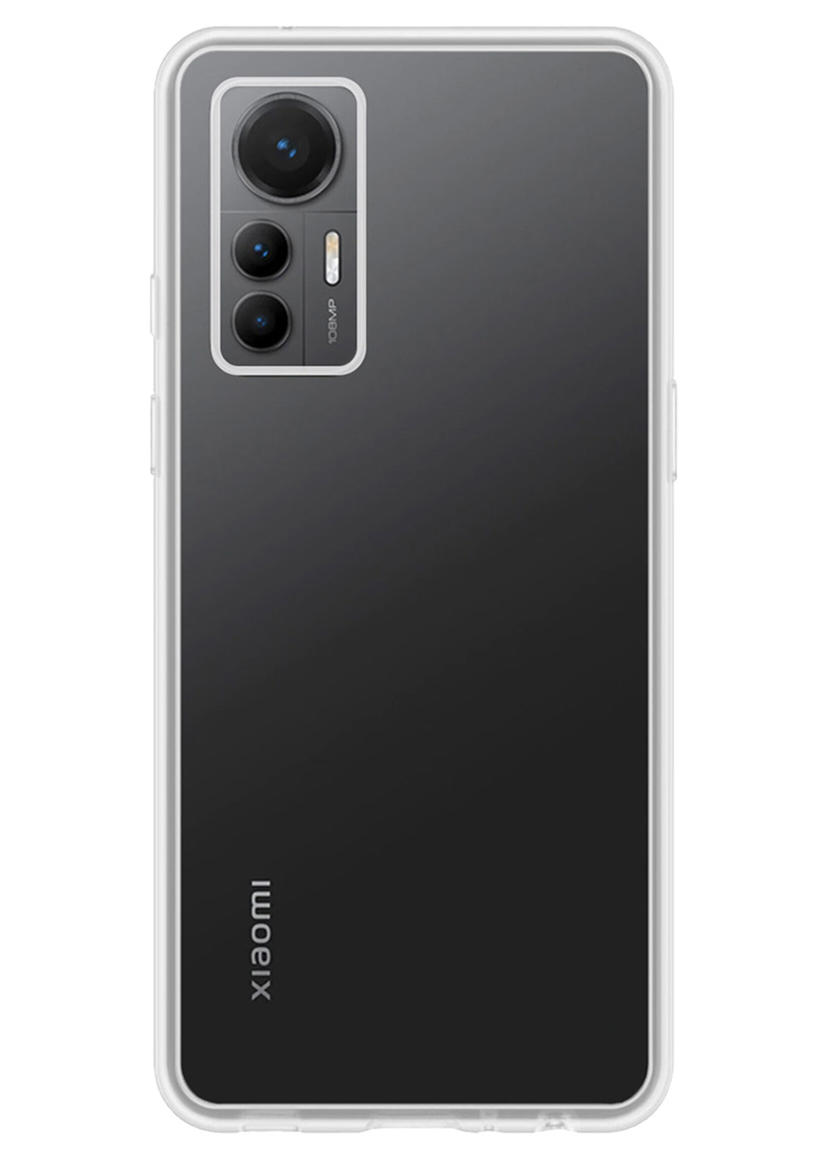 LUQ Hoesje Geschikt voor Xiaomi 12 Lite Hoesje Siliconen Case Met 2x Screenprotector - Hoes Geschikt voor Xiaomi 12 Lite Hoes Siliconen - Transparant