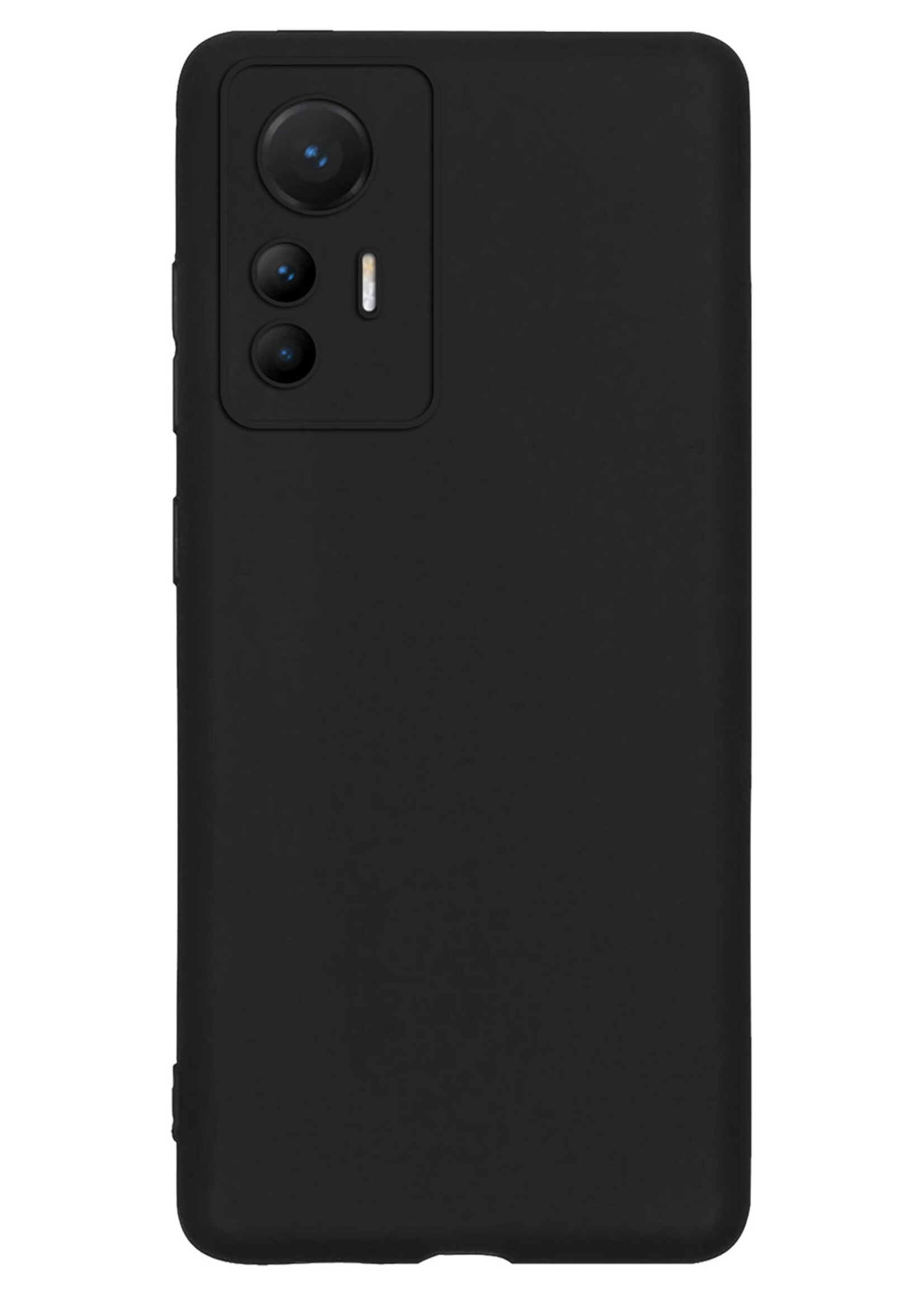 LUQ Hoesje Geschikt voor Xiaomi 12 Lite Hoesje Siliconen Case Met 2x Screenprotector - Hoes Geschikt voor Xiaomi 12 Lite Hoes Siliconen - Zwart