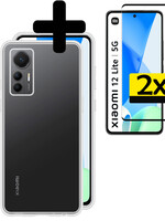 LUQ LUQ Xiaomi 12 Lite Hoesje Siliconen Met 2x Screenprotector - Transparant