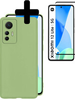 LUQ LUQ Xiaomi 12 Lite Hoesje Siliconen Met Screenprotector - Groen