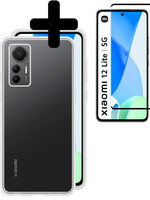 LUQ LUQ Xiaomi 12 Lite Hoesje Siliconen Met Screenprotector - Transparant