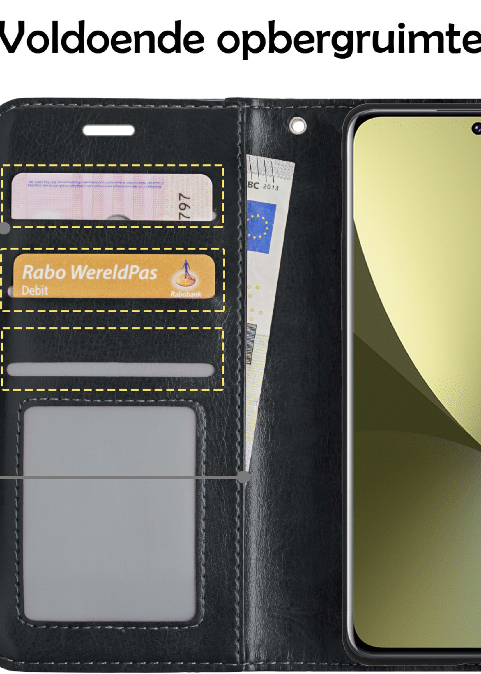 LUQ Hoesje Geschikt voor Xiaomi 12X Hoesje Book Case Hoes Wallet Cover Met Screenprotector - Hoes Geschikt voor Xiaomi 12X Hoesje Bookcase Hoes - Zwart