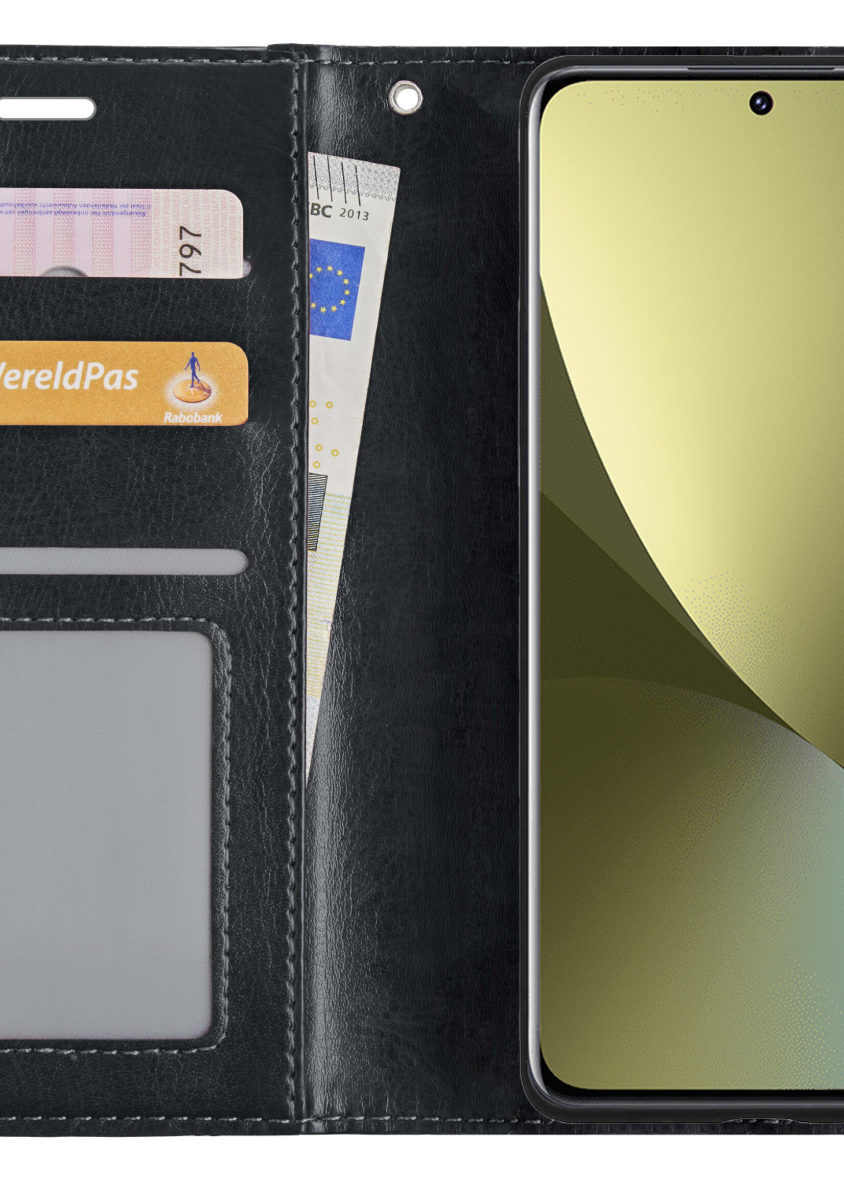 LUQ Hoesje Geschikt voor Xiaomi 12X Hoesje Book Case Hoes Wallet Cover Met 2x Screenprotector - Hoes Geschikt voor Xiaomi 12X Hoesje Bookcase Hoes - Zwart