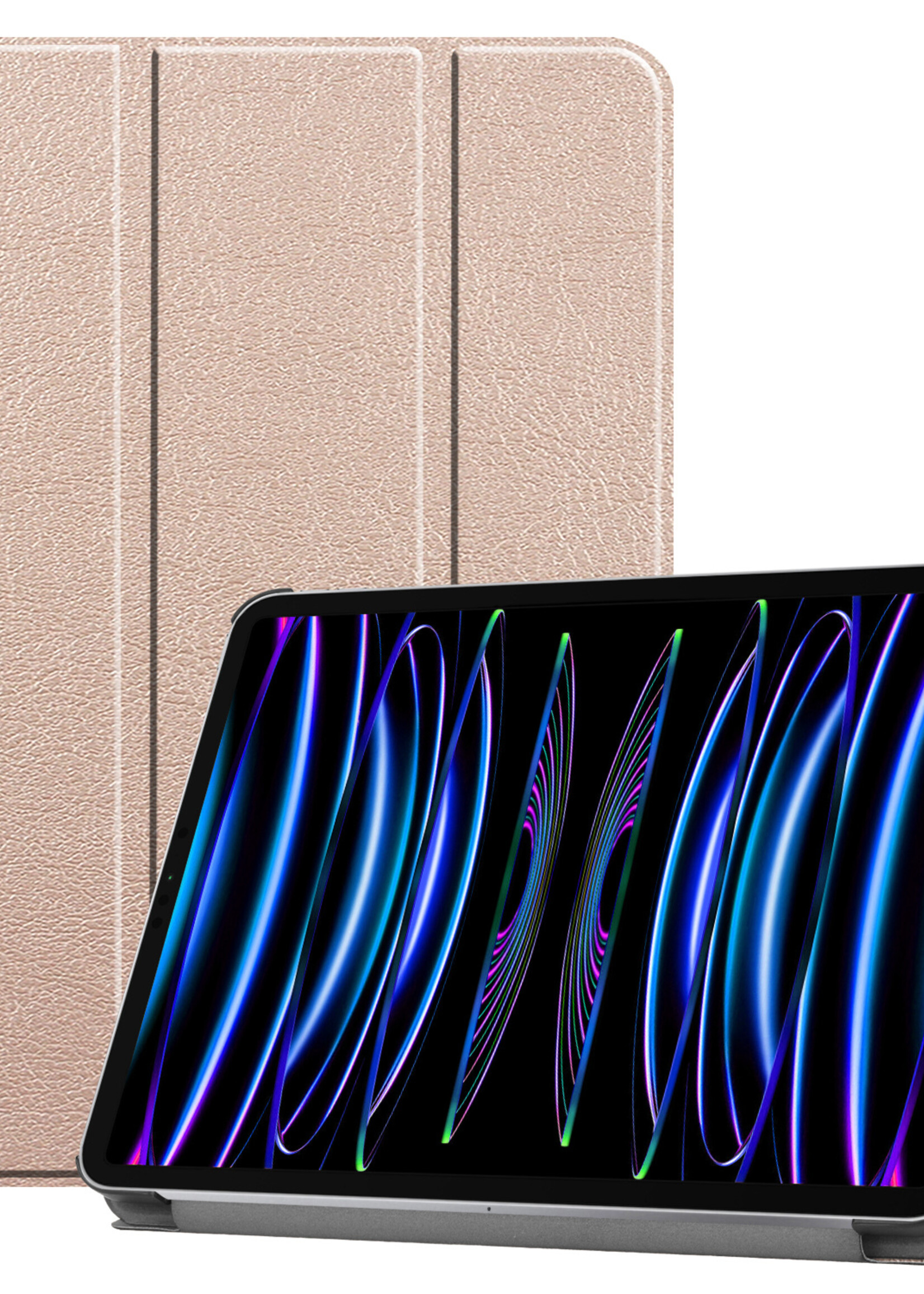 LUQ Hoes Geschikt voor iPad Pro 2021 (11 inch) Hoes Luxe Hoesje Book Case - Hoesje Geschikt voor iPad Pro 11 inch (2021) Hoes Cover - Goud