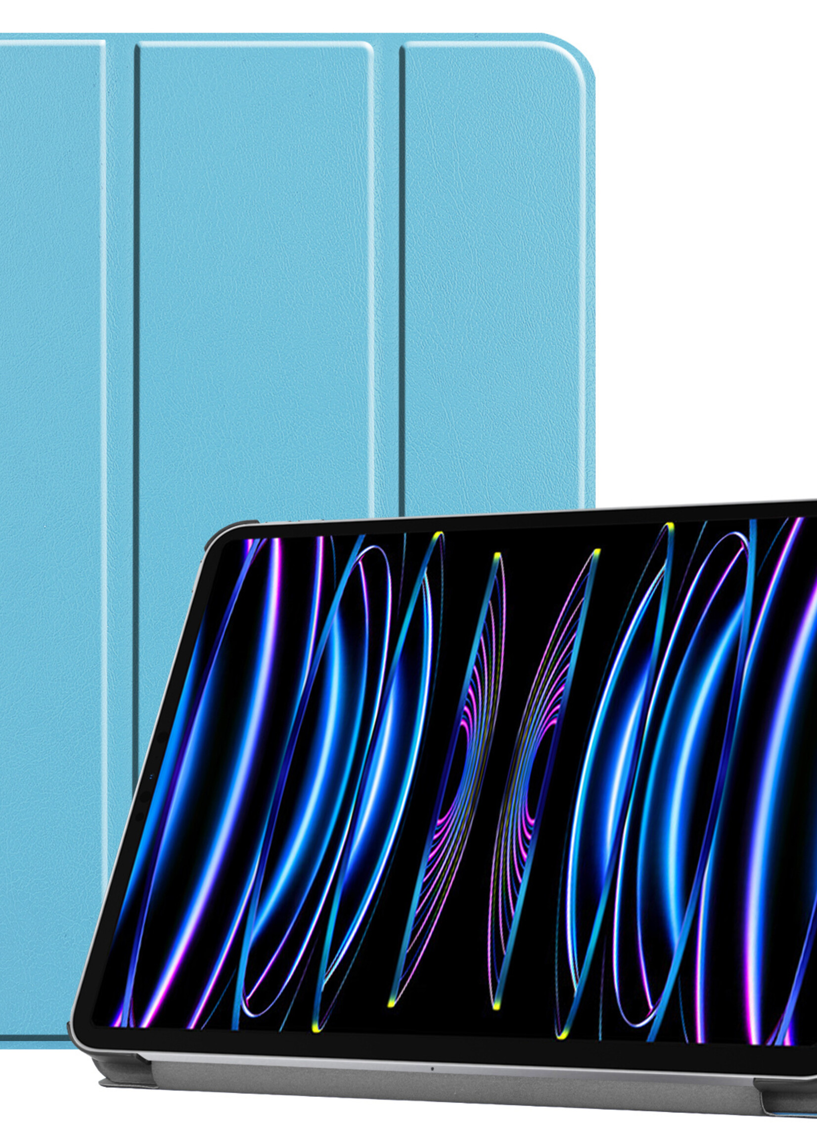 LUQ Hoes Geschikt voor iPad Pro 2021 (11 inch) Hoes Luxe Hoesje Book Case - Hoesje Geschikt voor iPad Pro 11 inch (2021) Hoes Cover - Lichtblauw