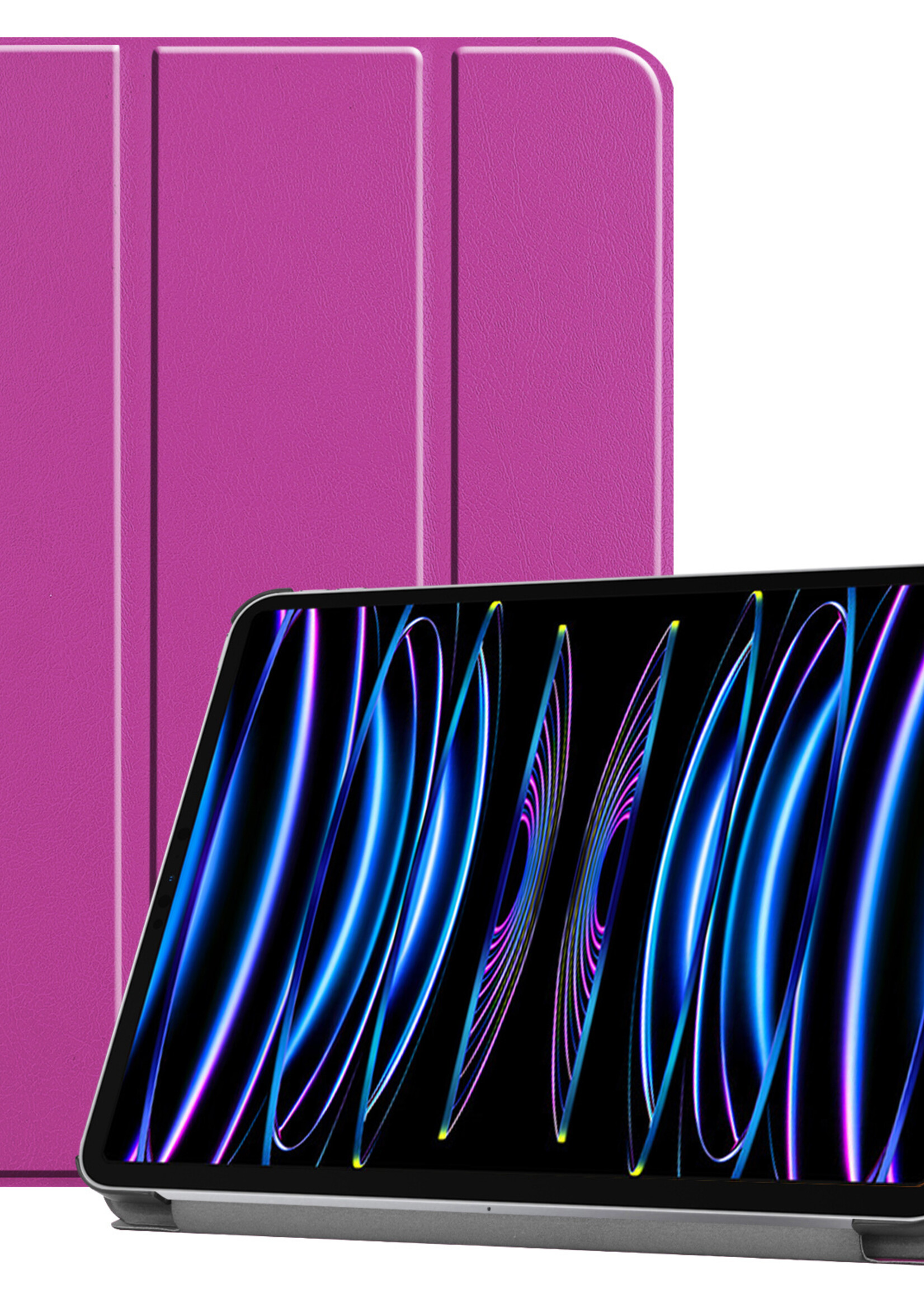 LUQ Hoes Geschikt voor iPad Pro 2021 (11 inch) Hoes Luxe Hoesje Book Case - Hoesje Geschikt voor iPad Pro 11 inch (2021) Hoes Cover - Paars