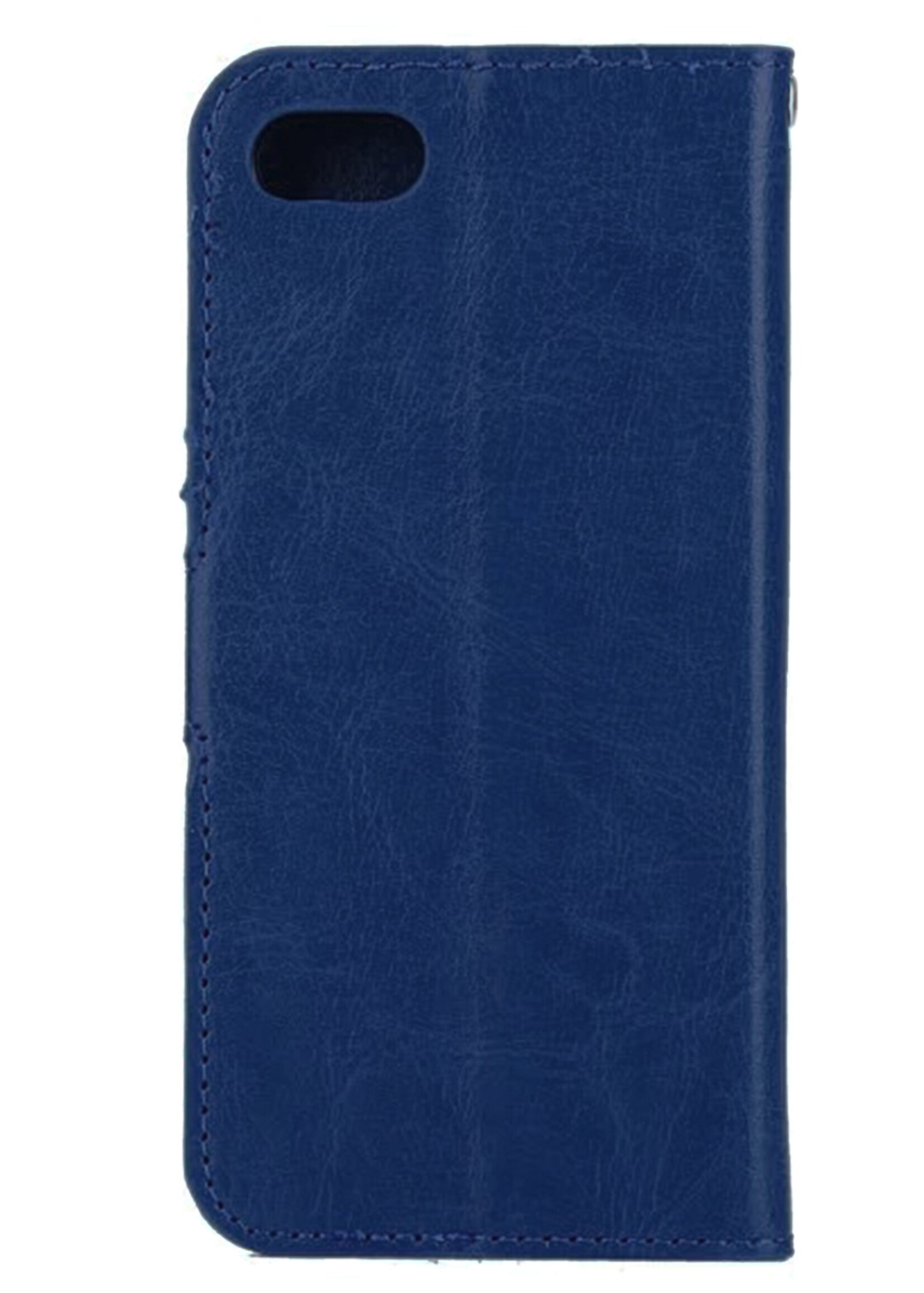 LUQ Hoesje Geschikt voor iPhone SE 2020 Hoesje Book Case Hoes Wallet Cover - Hoes Geschikt voor iPhone SE (2020) Hoesje Bookcase Hoes - Donkerblauw