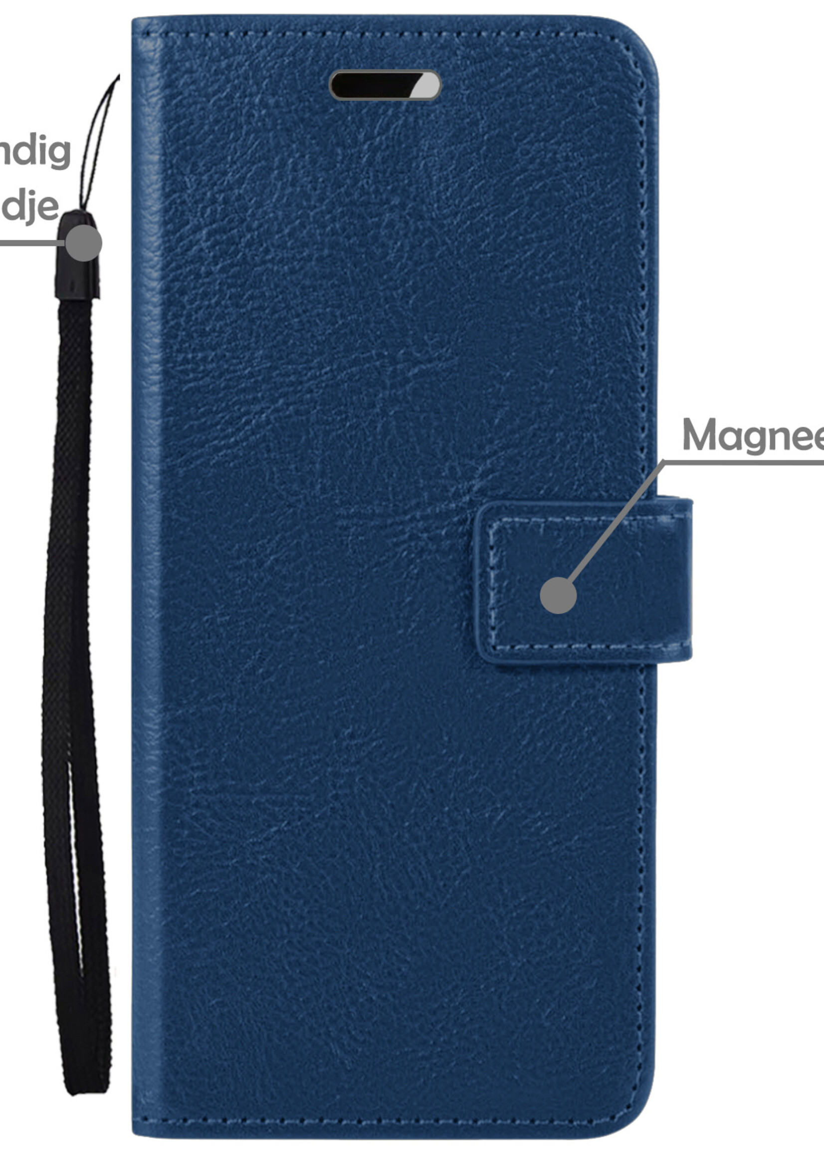 LUQ Hoesje Geschikt voor iPhone 14 Plus Hoesje Book Case Hoes Wallet Cover - Hoes Geschikt voor iPhone 14 Plus Hoesje Bookcase Hoes - Donkerblauw