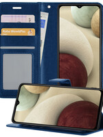 LUQ LUQ Samsung Galaxy A12 Hoesje Bookcase - Donkerblauw