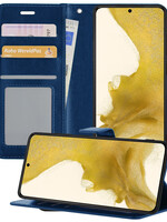 LUQ LUQ Samsung Galaxy S22 Hoesje Bookcase - Donkerblauw