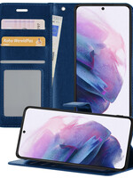LUQ LUQ Samsung Galaxy S21 Hoesje Bookcase - Donkerblauw