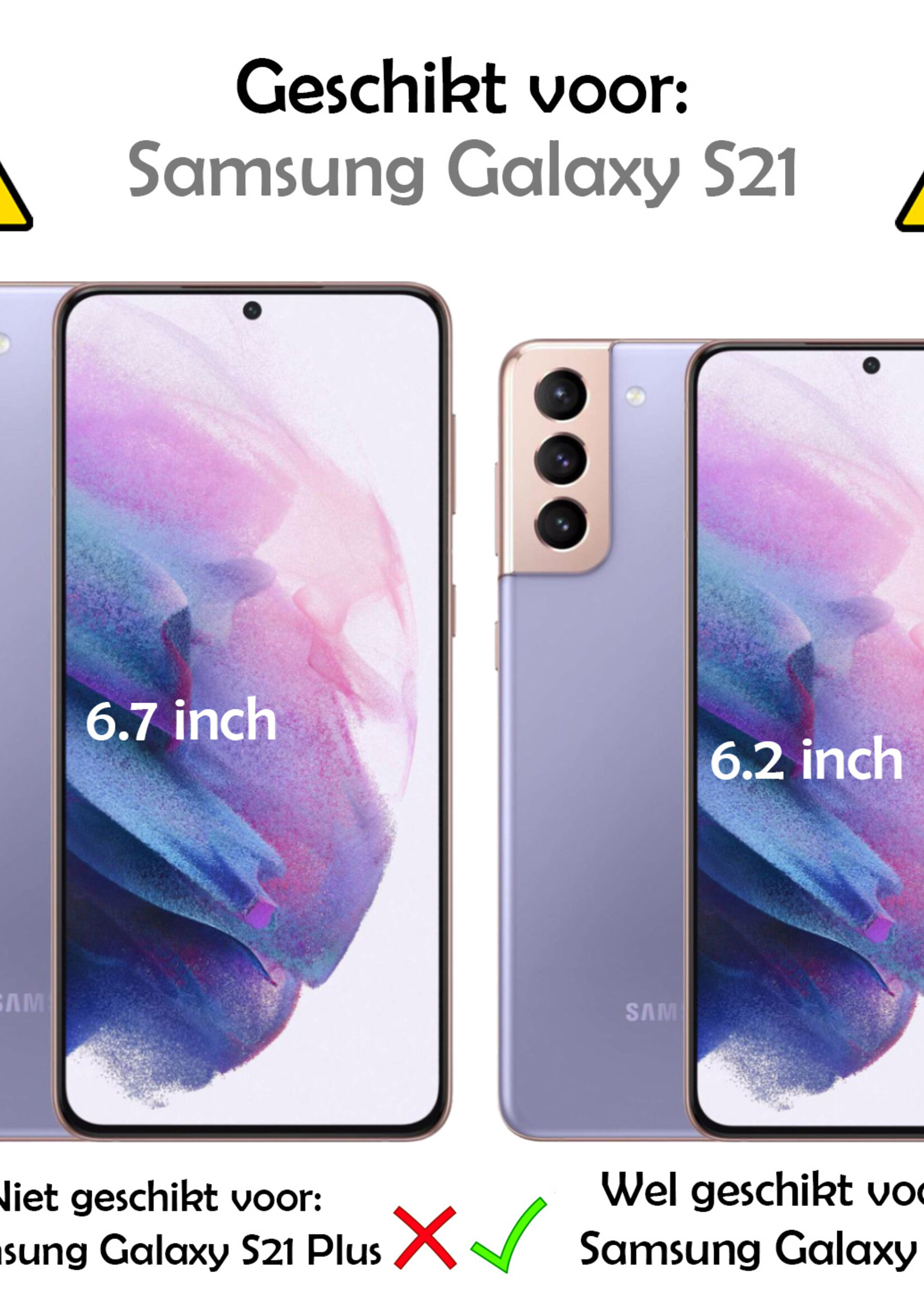 LUQ Hoesje Geschikt voor Samsung S21 Hoesje Book Case Hoes Wallet Cover - Hoes Geschikt voor Samsung Galaxy S21 Hoesje Bookcase Hoes - Donkerblauw