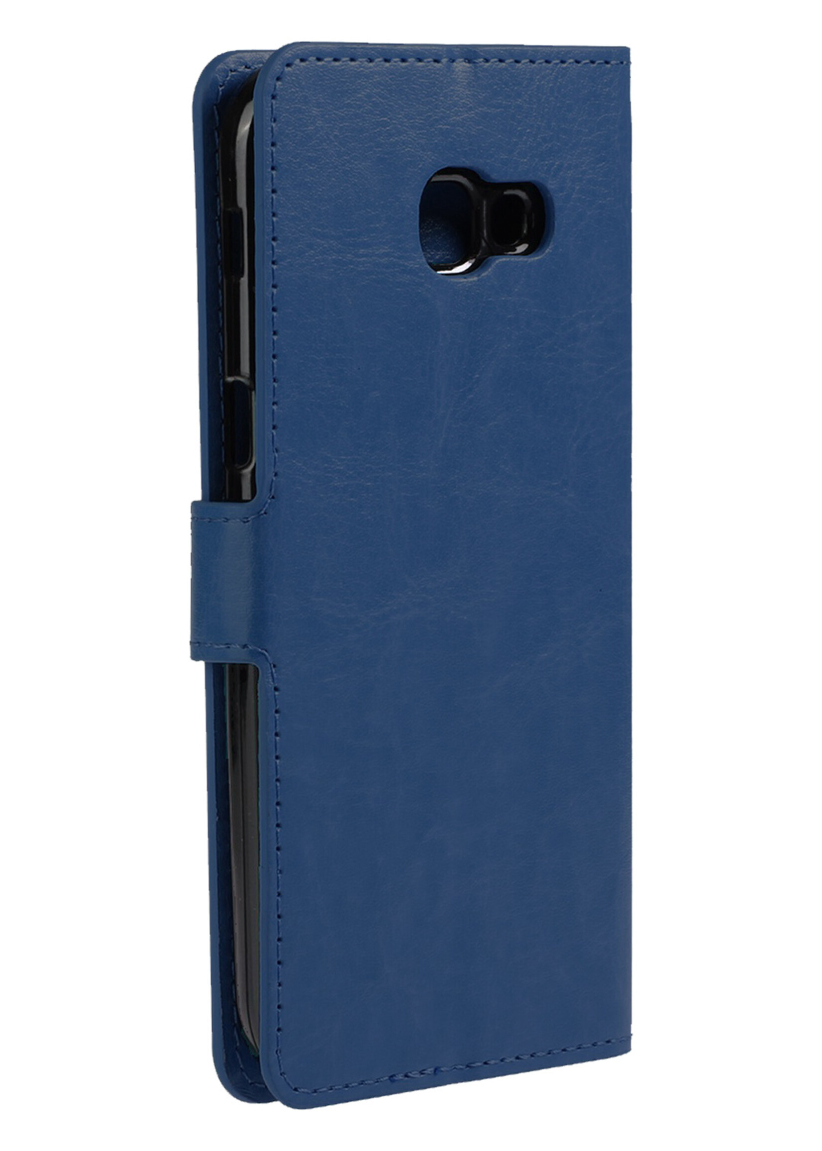 LUQ Hoesje Geschikt voor Samsung Galaxy A5 2017 Hoesje Book Case Hoes Wallet Cover - Hoes Geschikt voor Samsung A5 2017 Hoesje Bookcase Hoes - Donkerblauw