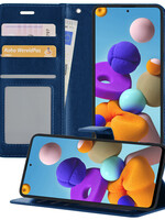 LUQ Samsung Galaxy A51 Hoesje Bookcase - Donkerblauw