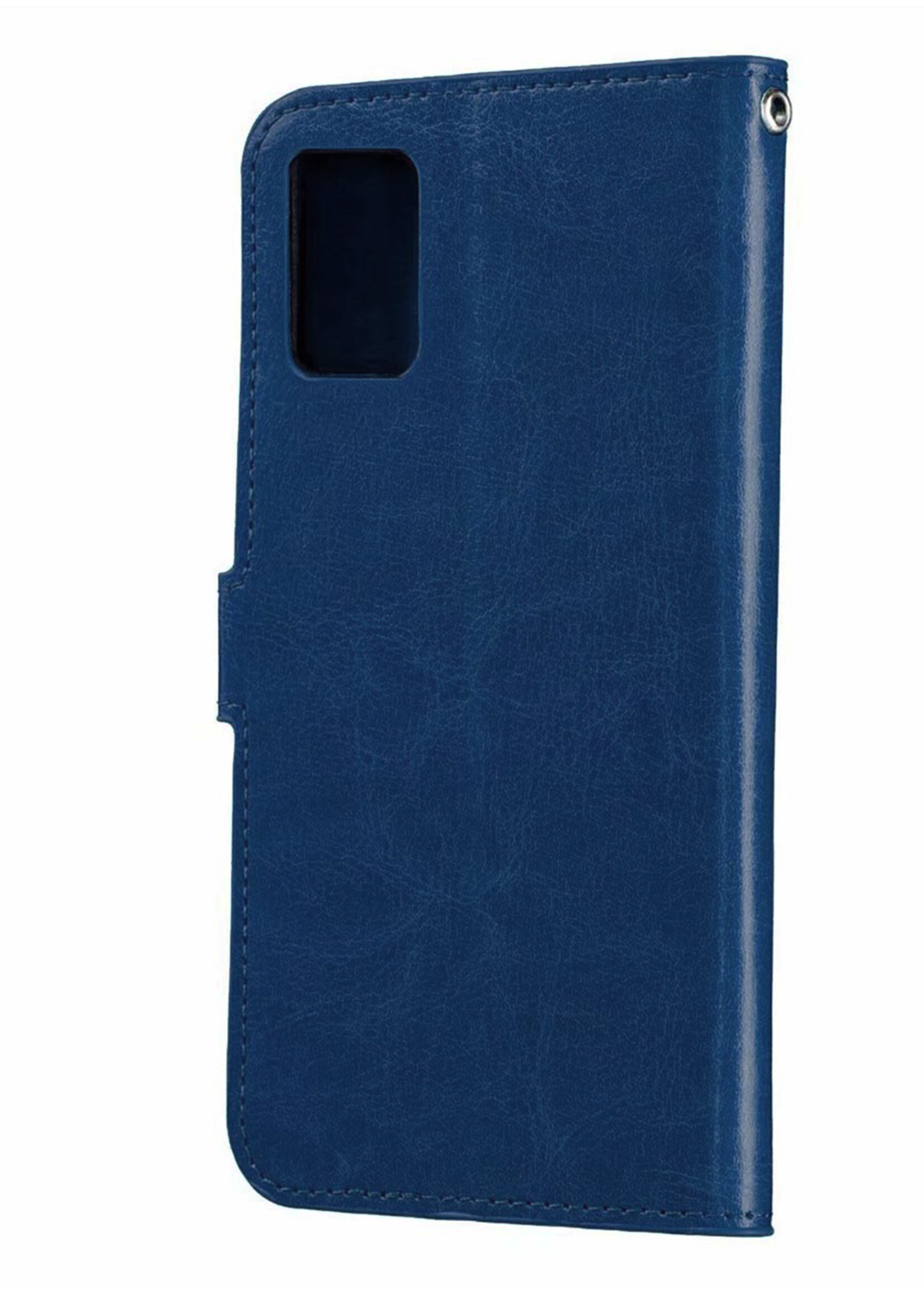 LUQ Hoesje Geschikt voor Samsung A51 Hoesje Book Case Hoes Wallet Cover - Hoes Geschikt voor Samsung Galaxy A51 Hoesje Bookcase Hoes - Donkerblauw