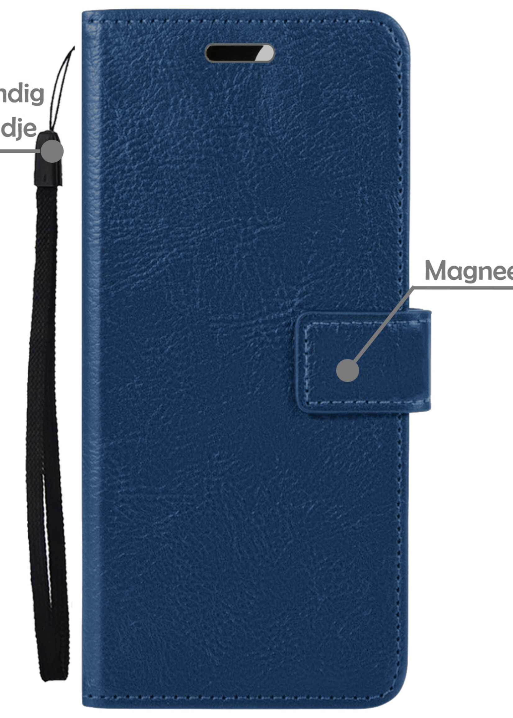 LUQ Hoesje Geschikt voor Samsung A53 Hoesje Book Case Hoes Wallet Cover - Hoes Geschikt voor Samsung Galaxy A53 Hoesje Bookcase Hoes - Donkerblauw