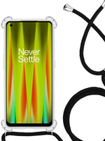 LUQ LUQ OnePlus Nord CE 2 5G Hoesje Transparant Shockproof Met Zwart Koord