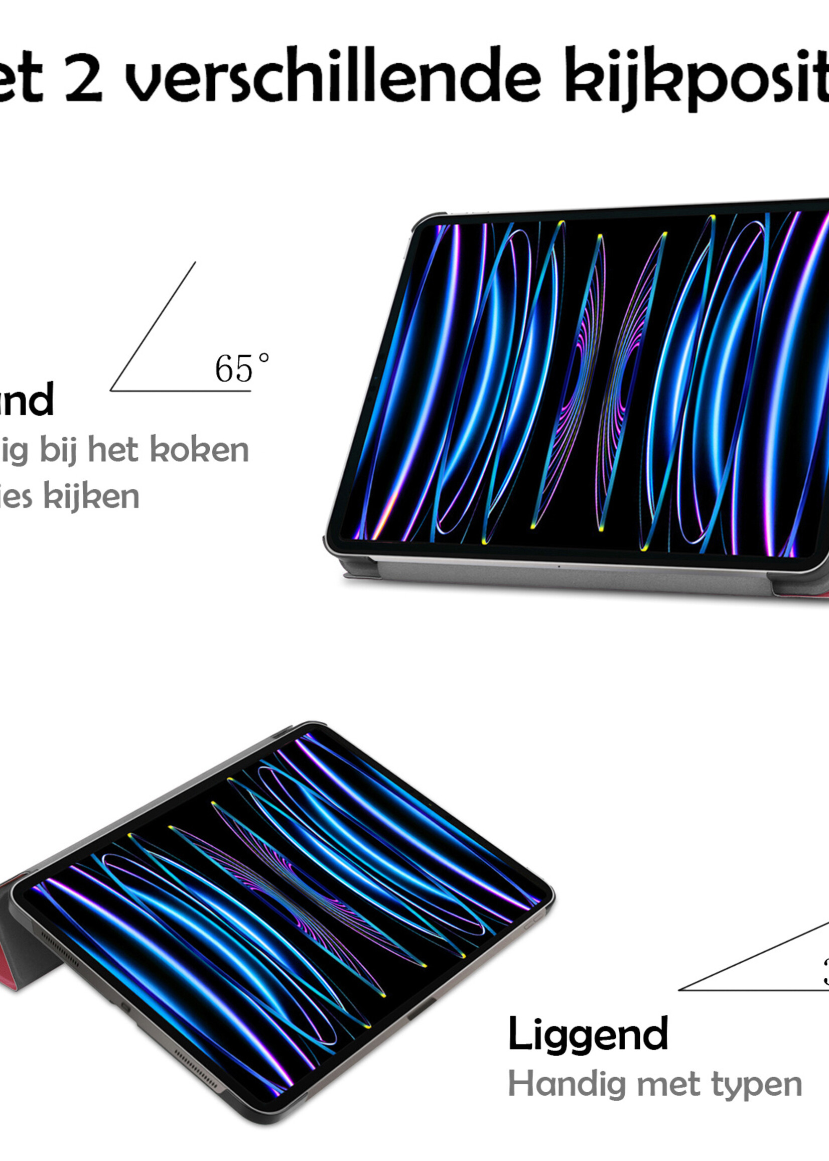 LUQ LUQ iPad Pro 11 inch (2022) Hoesje - Donkerrood