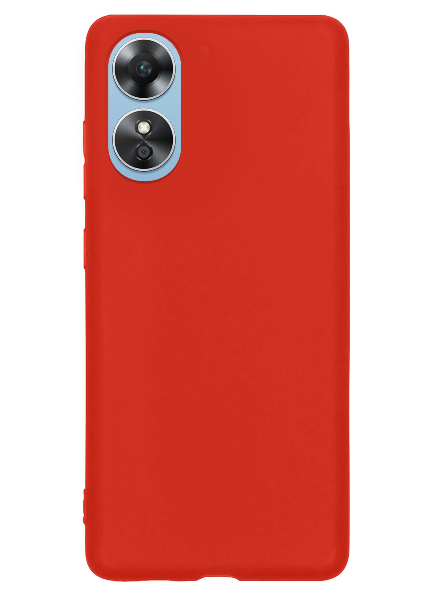 LUQ Hoesje Geschikt voor OPPO A17 Hoesje Siliconen Case - Hoes Geschikt voor OPPO A17 Hoes Siliconen - Rood