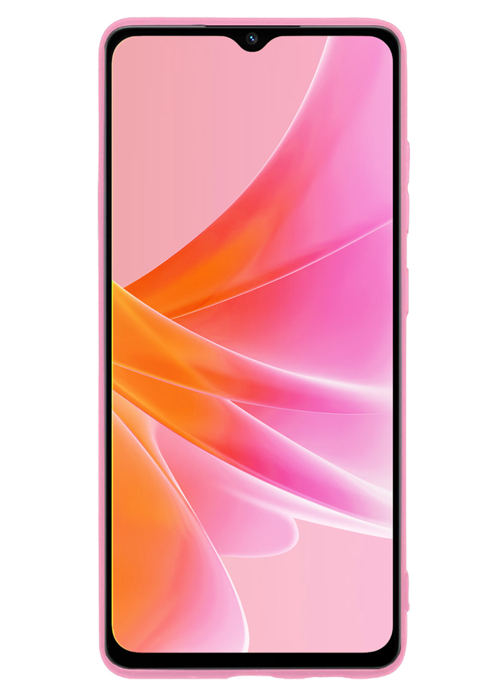 LUQ Hoesje Geschikt voor OPPO A17 Hoesje Siliconen Case - Hoes Geschikt voor OPPO A17 Hoes Siliconen - Lichtroze