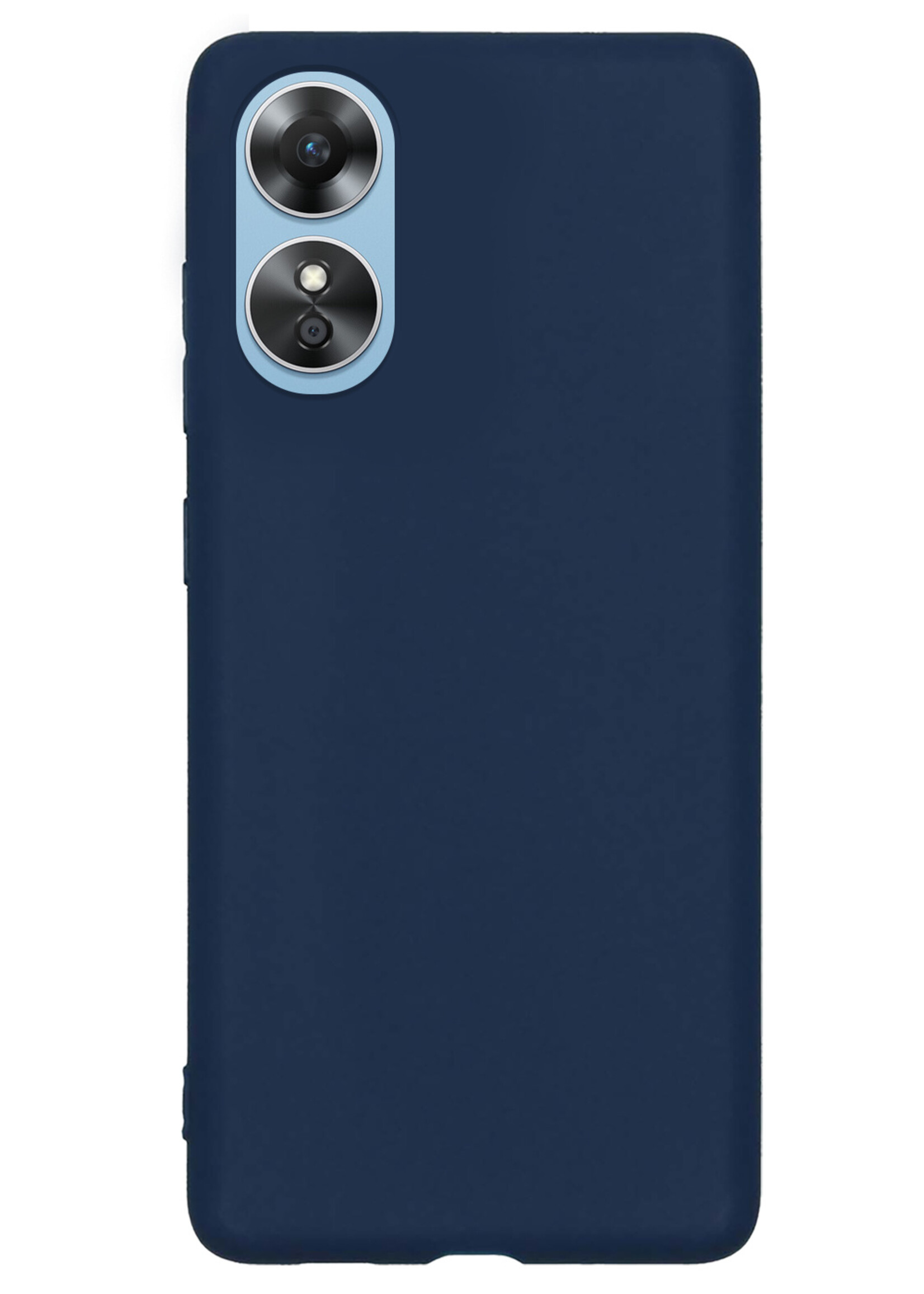 LUQ Hoesje Geschikt voor OPPO A17 Hoesje Siliconen Case - Hoes Geschikt voor OPPO A17 Hoes Siliconen - Donkerblauw - 2 Stuks