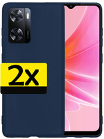 LUQ LUQ OPPO A57 Hoesje Siliconen - Donkerblauw - 2 PACK
