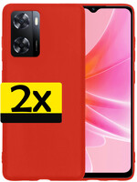 LUQ LUQ OPPO A57 Hoesje Siliconen - Rood - 2 PACK