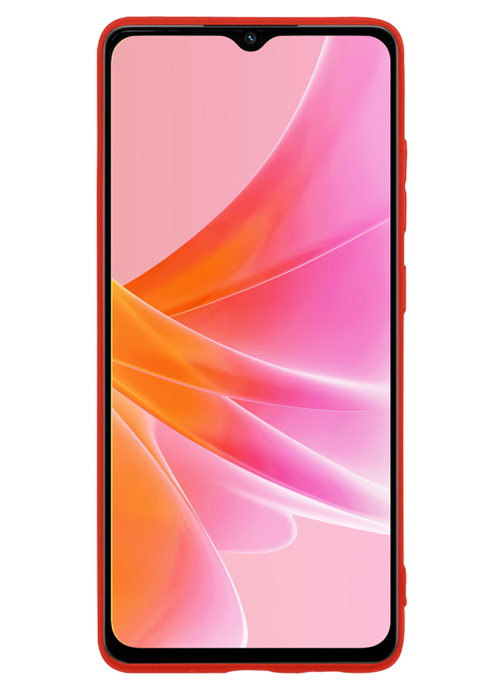 LUQ Hoesje Geschikt voor OPPO A17 Hoesje Siliconen Case Met 2x Screenprotector - Hoes Geschikt voor OPPO A17 Hoes Siliconen - Rood