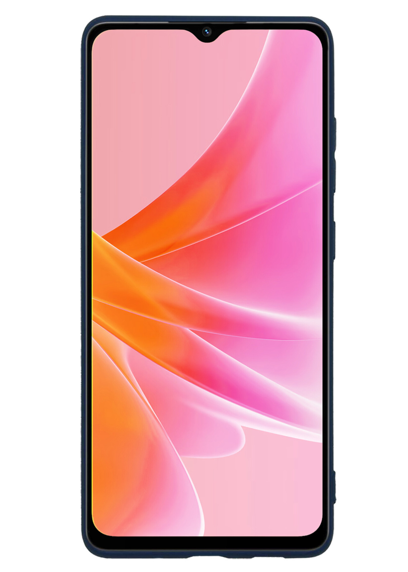 LUQ Hoesje Geschikt voor OPPO A57 Hoesje Siliconen Case Met 2x Screenprotector - Hoes Geschikt voor OPPO A57 Hoes Siliconen - Donkerblauw