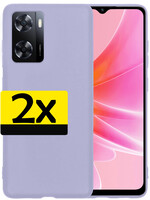 LUQ LUQ OPPO A57s Hoesje Siliconen - Lila - 2 PACK