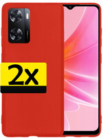 LUQ LUQ OPPO A57s Hoesje Siliconen - Rood - 2 PACK