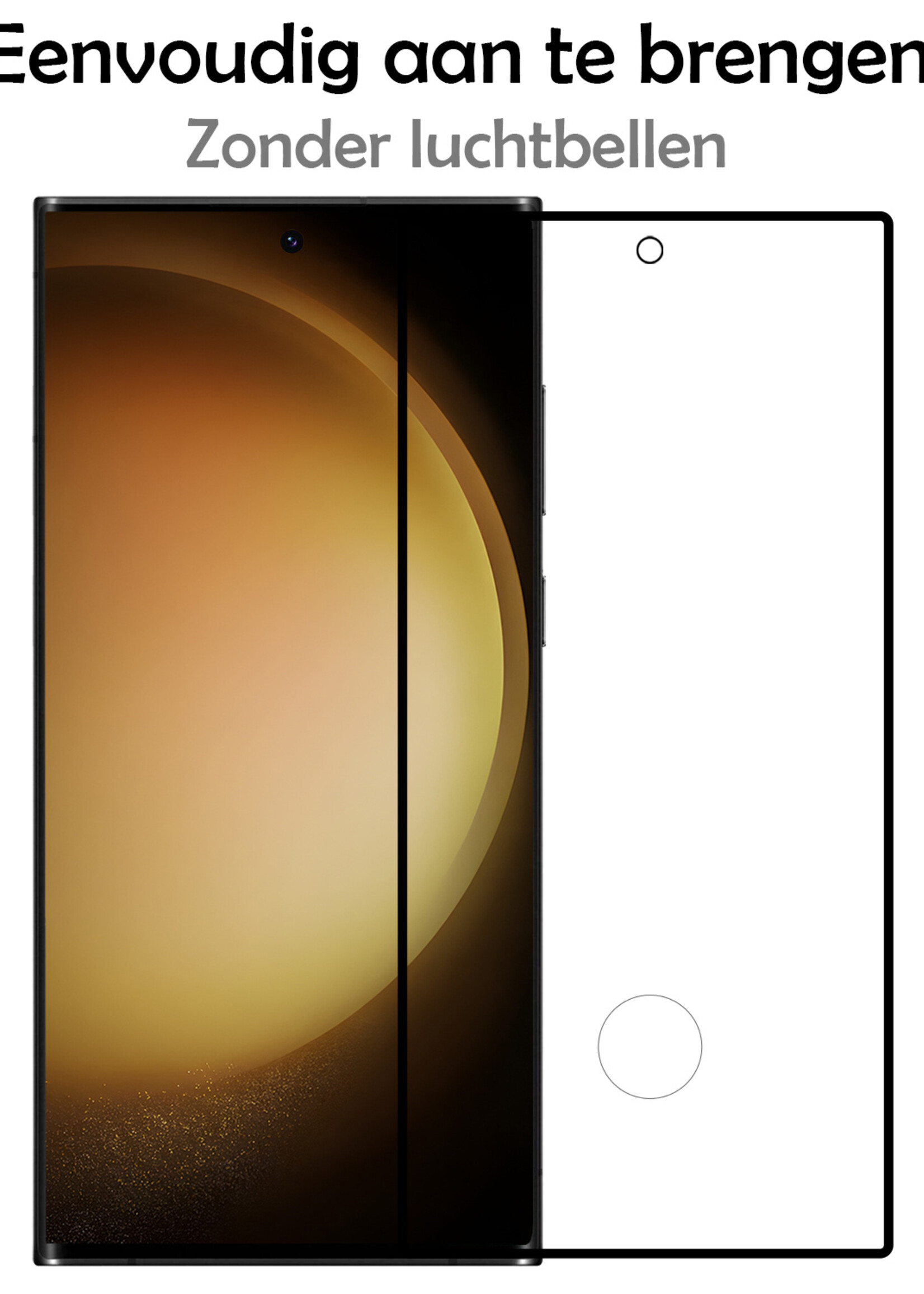LUQ Screenprotector Geschikt voor Samsung S23 Ultra Screenprotector Glas Full Cover - Screenprotector Geschikt voor Samsung Galaxy S23 Ultra Screenprotector Full Cover - 3 Stuks